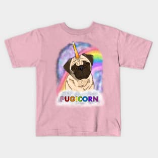 Rainbow Sparkle Pugicorn! Kids T-Shirt